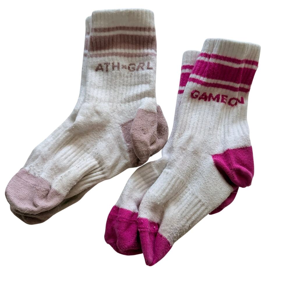 Athleta Girl's Sock Bundle - Pink & Purple, Size Medium